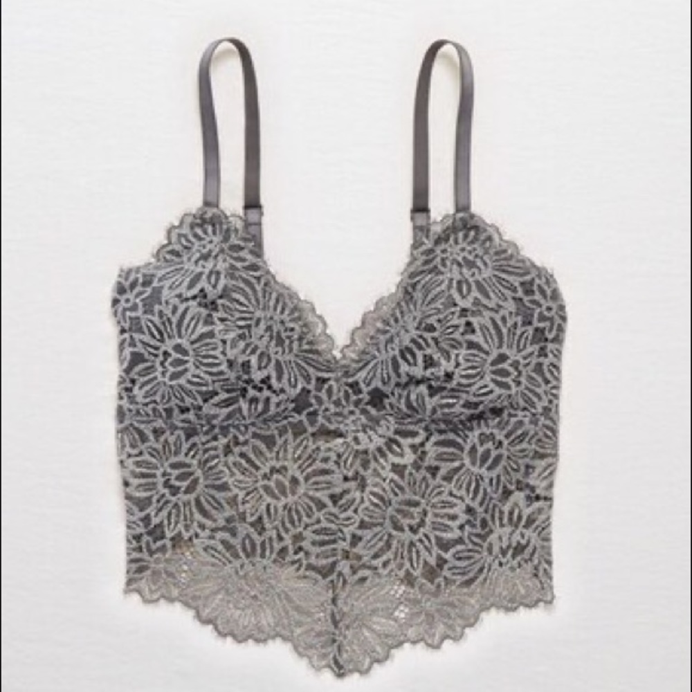 Aerie Silver Lace Bralette